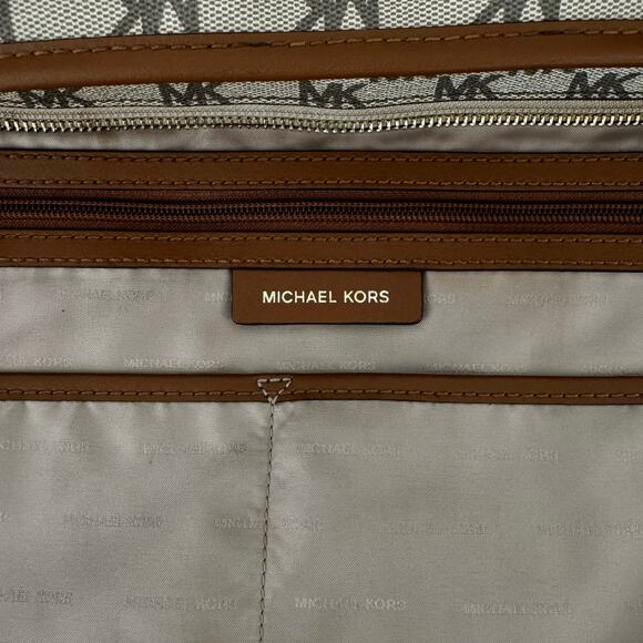 Michael Kors Signature Emry Large Tote Bag Zip Closure Shoulder Handbag Brown - Picture 12 of 13